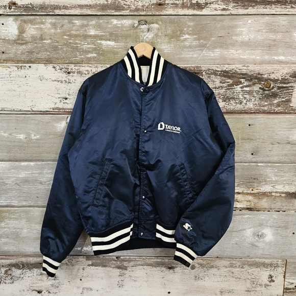 STARTER Jackets & Coats Vintage 8s Starter Made In Usa Satin Navy